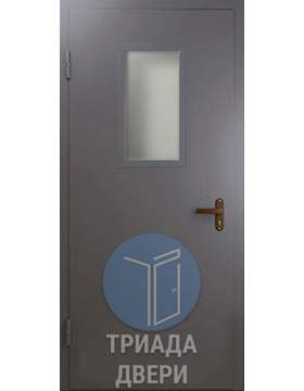 металлическая дверь со стеклом для технического помещения
