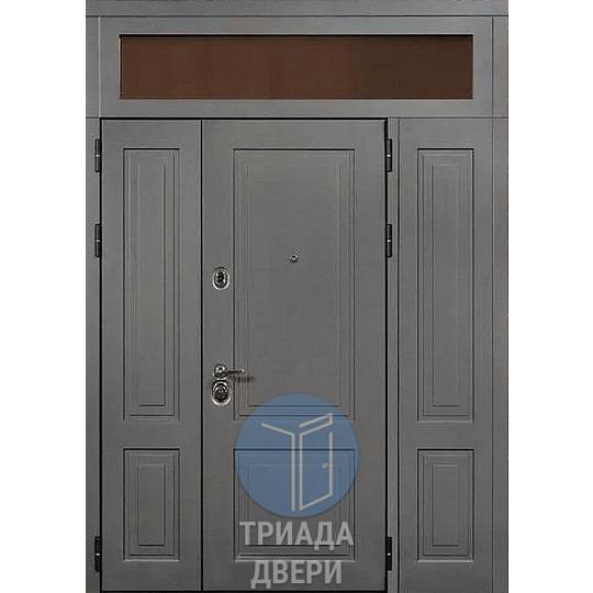 офисная дверь с боковыми створками и верхней фрамугой