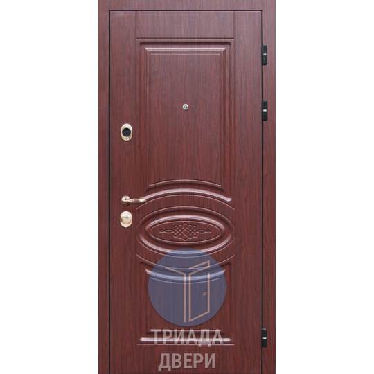 утепленная недорогая дверь с мдф и раздельной ручкой