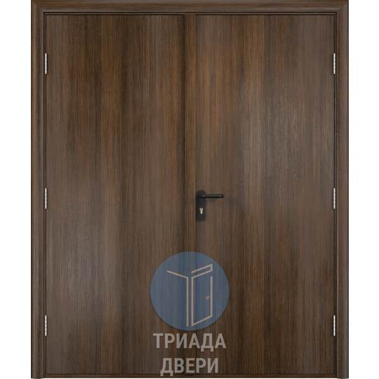 дверь металлическая двустворчатая с отделкой ламинат