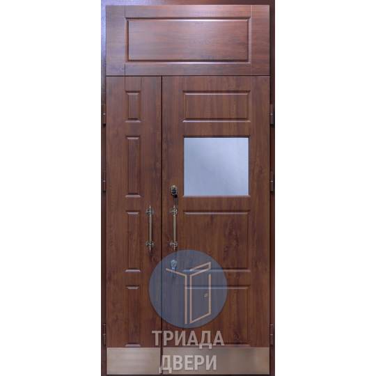 офисная металлическая дверь с верхней и боковой вставкой