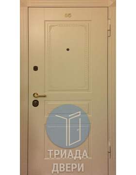 одностворчатая светлая дверь из стали в квартиру