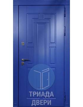 входная стальная дверь синего цвета с терморазрывом для дачи
