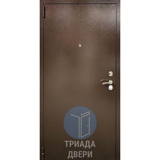 квартирная дверь с внешним порошковым напылением и внутренним мдф