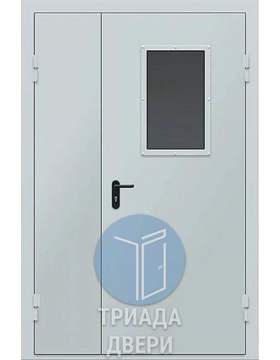 техническая дверь со стеклом и боковой вставкой